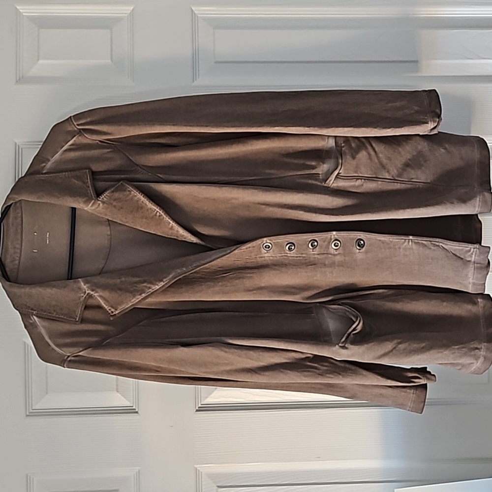 Soft Surroundings Pressley Topper Jacket Mineral Wash Knit Button Boho